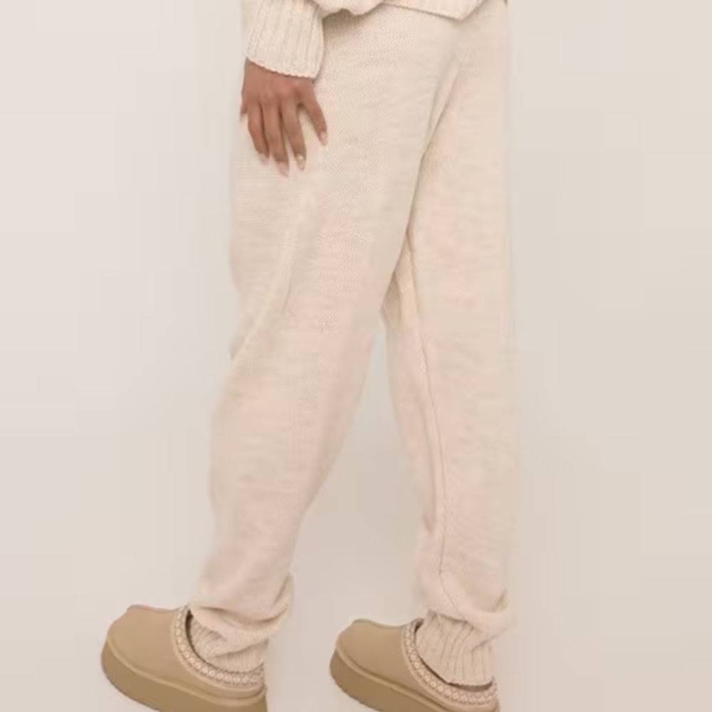 Cuffed jogger crème knit